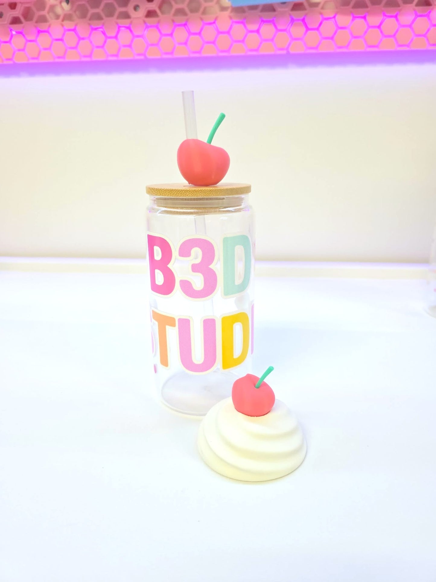 Cherry Straw Topper 3D Print File (STL & 3MF Digital Download) 8mm + 10mm Sizes