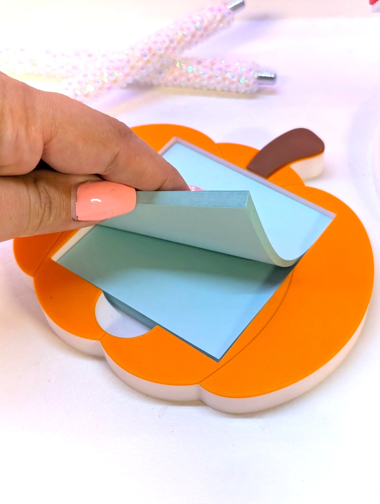 Pumpkin Sticky Note Holder - STL & 3MF - Digital Download