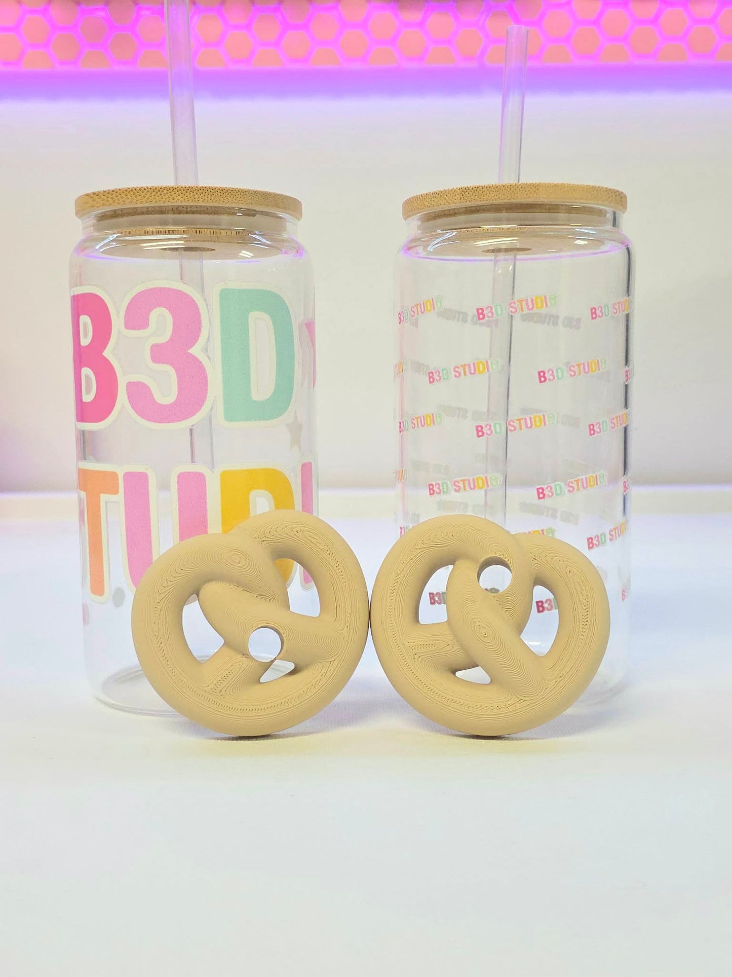 40oz Pretzel Tumbler Topper: 3D Print STL & 3MF File Lid Toppers (Digital Download)
