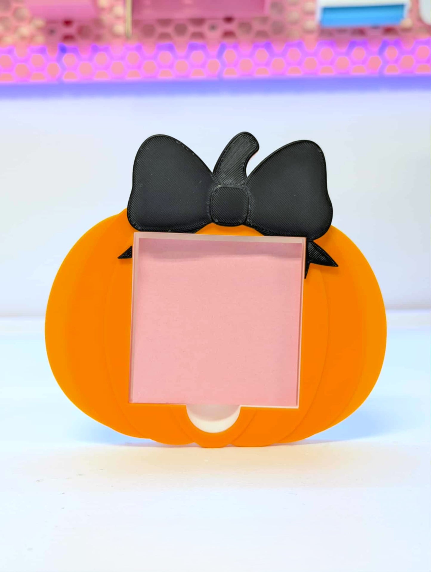 Bow Pumpkin Sticky Note Holder - STL & 3MF - Digital Download