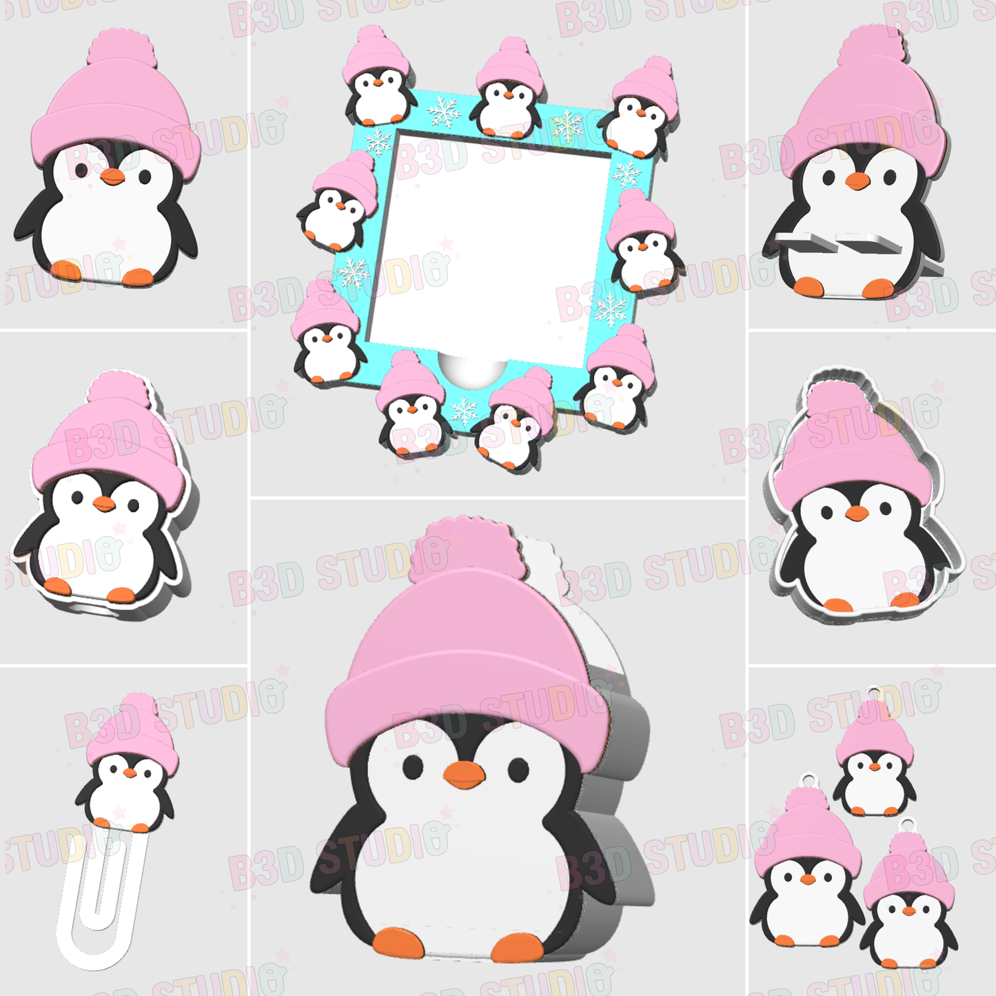 Cute Penguin 3D Print File Bundle (STL & 3MF Digital Download)