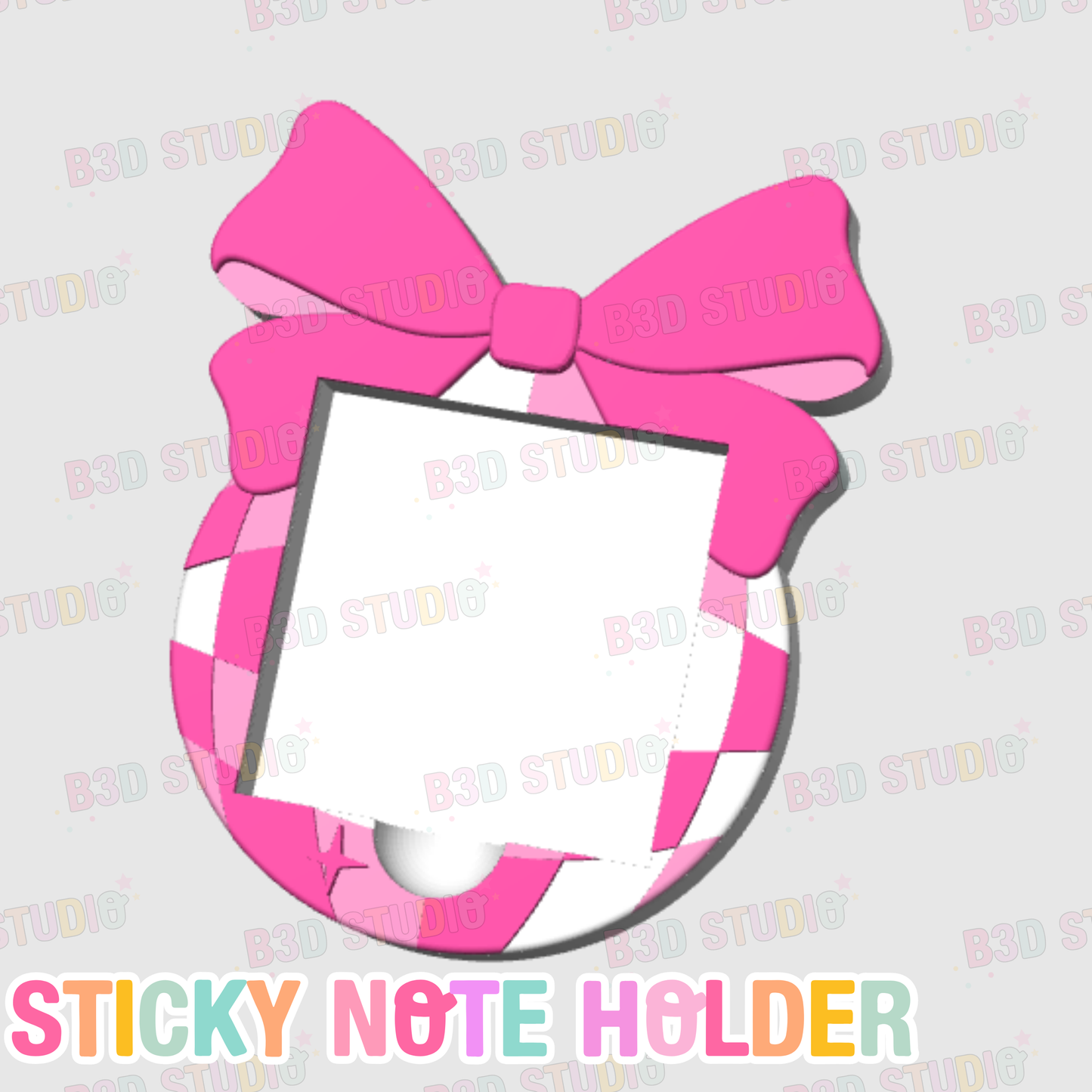 Disco Bow Sticky Note Holder: 3D Print File (STL/3MF Digital Download)