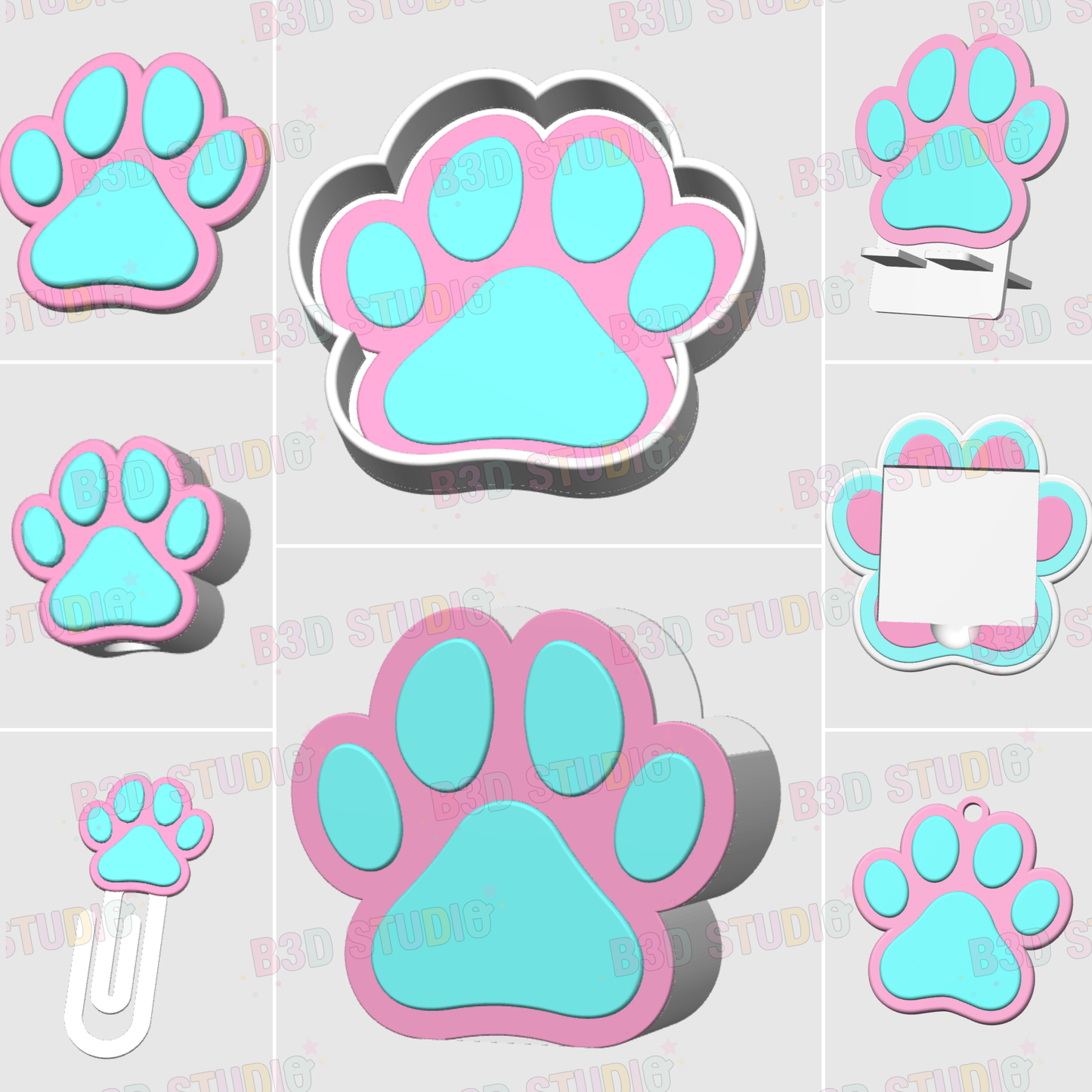 Dog Paw 3D Print File Bundle – Desk Decor (STL/3MF Digital Download)
