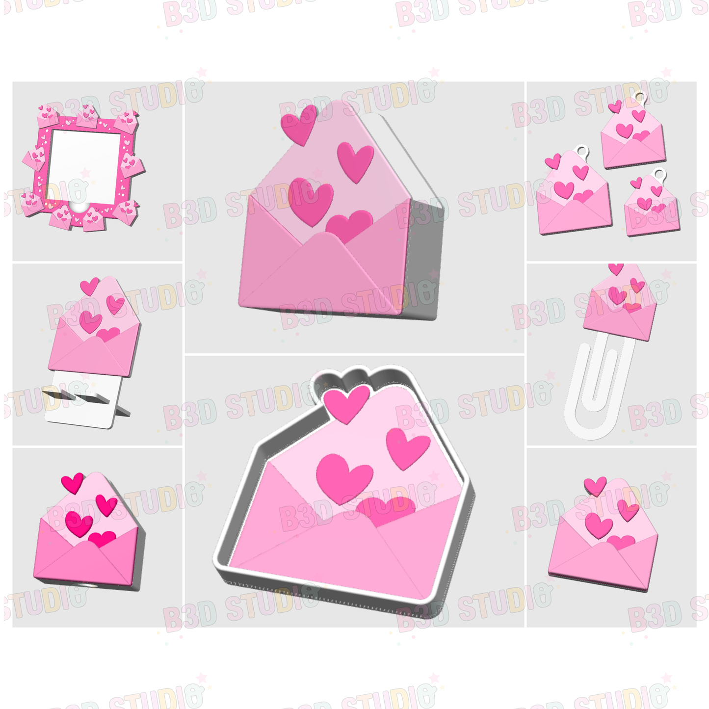 Love Letter 3D Print File Bundle – Desk Decor (STL/3MF Digital Download)
