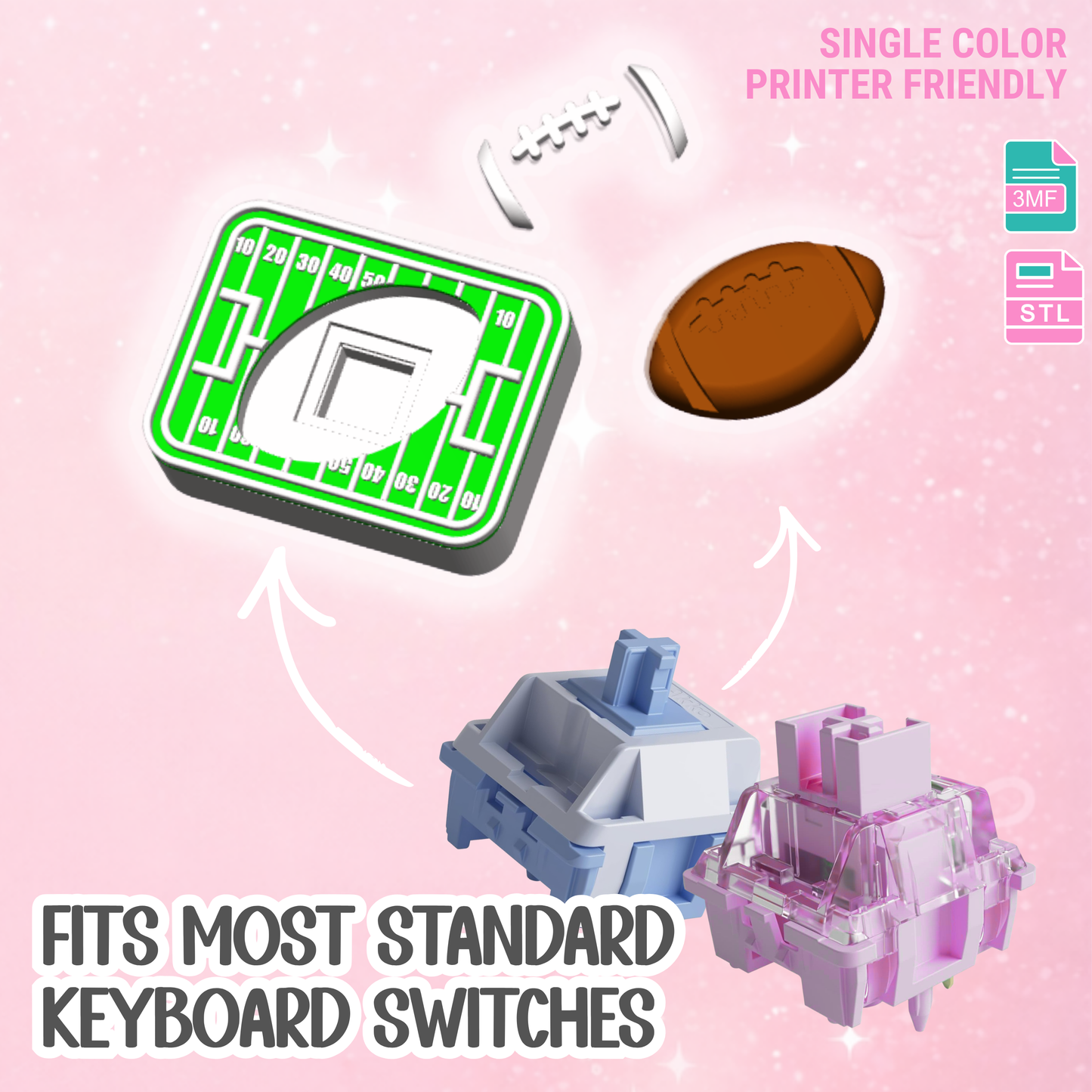 Sports Fidget Clicker Keychain Bundle 16 Piece STL & 3MF 3D Print File Set (Digital Download)