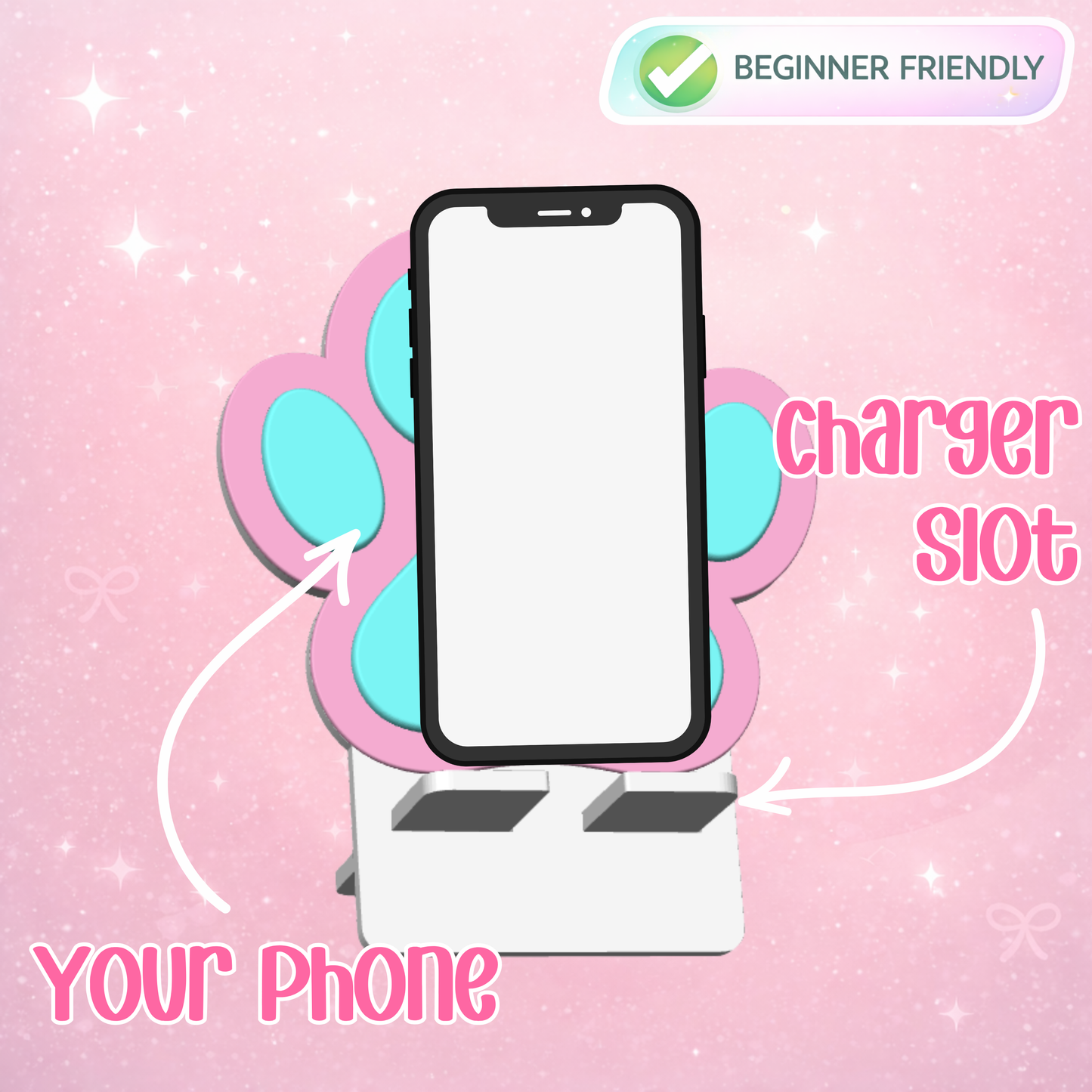 Dog Paw Phone Holder 3D Print File: Fun Desk Decor (STL/3MF Digital Download)