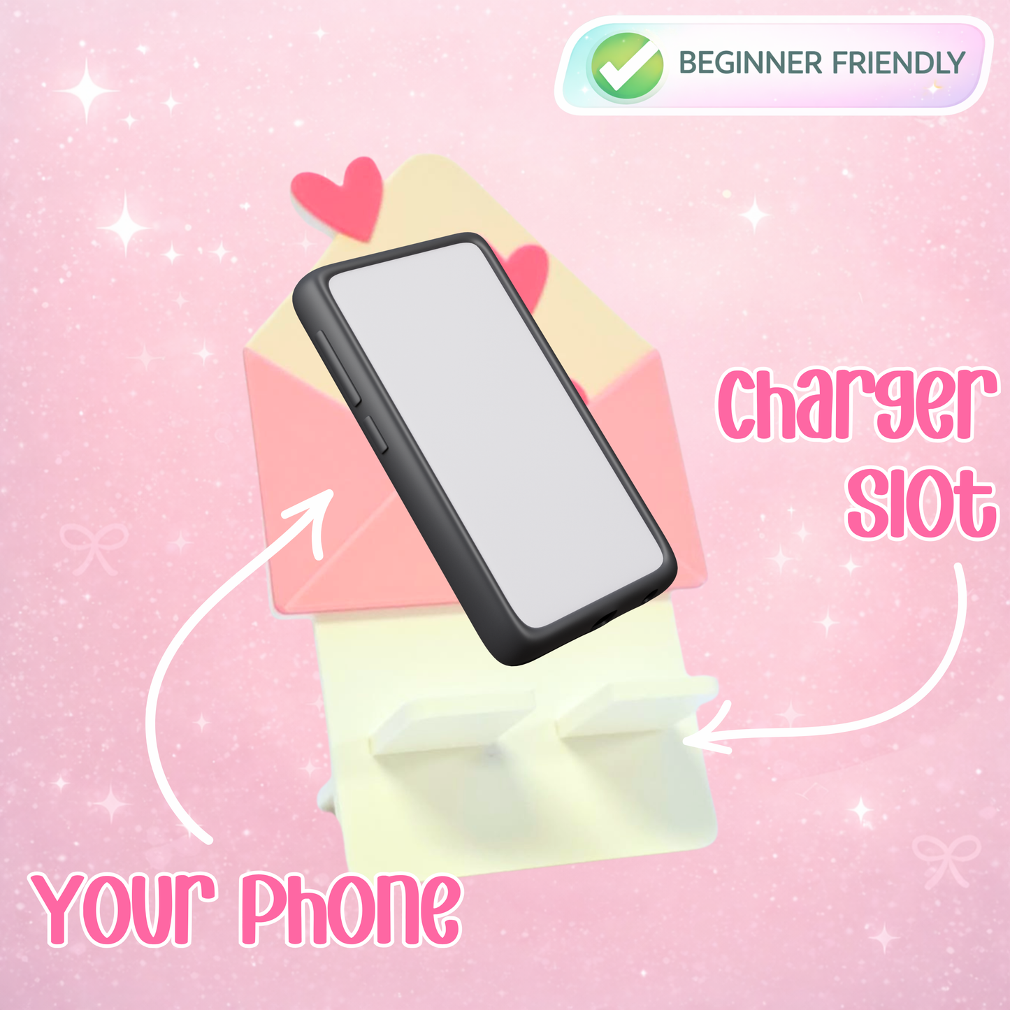 Love Letter Phone Holder 3D Print File (STL/3MF Digital Download)