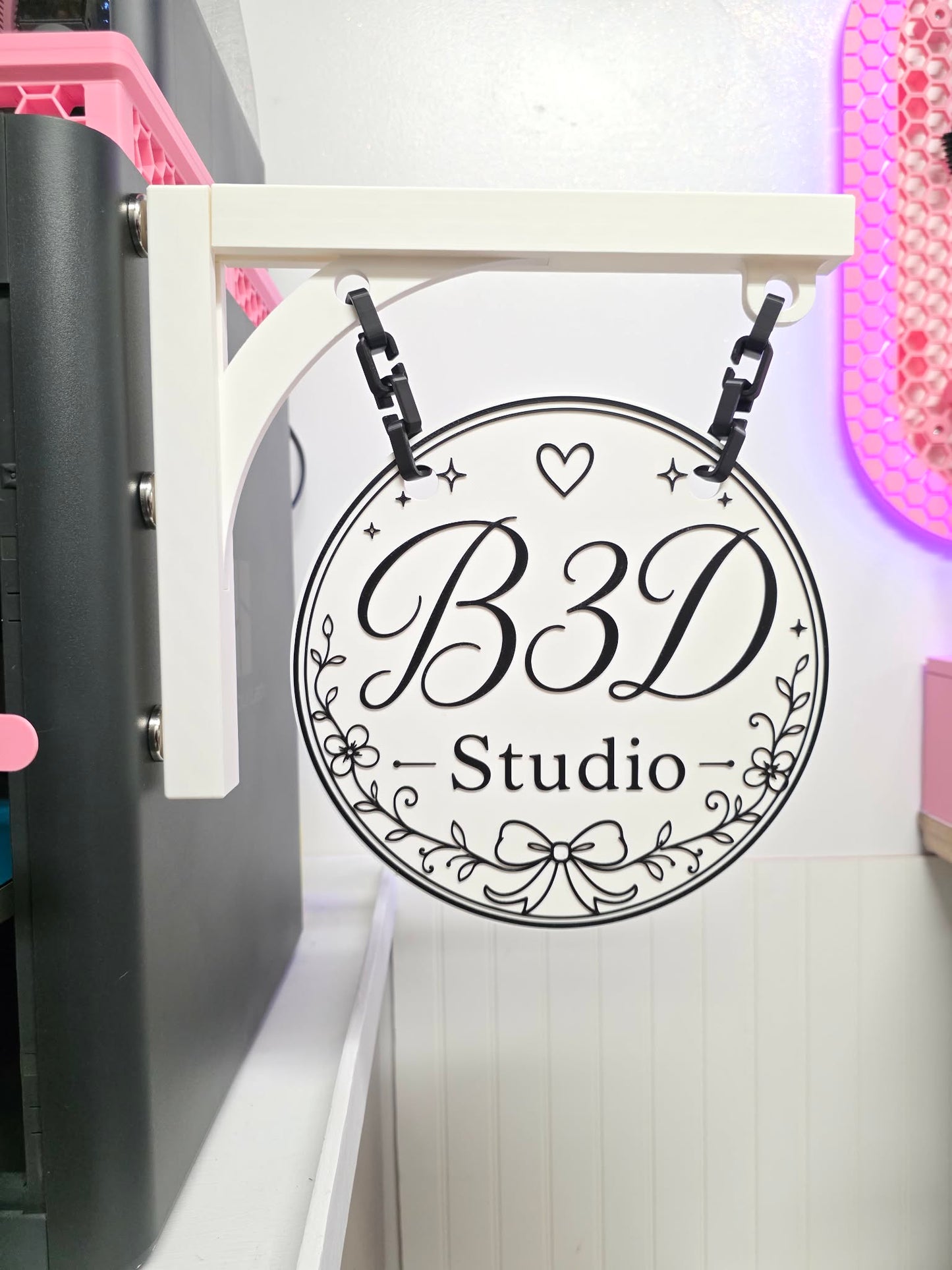 Circle Vendor Sign, Modular Market Booth Sign STL & 3MF 3D Print File (Digital Download)