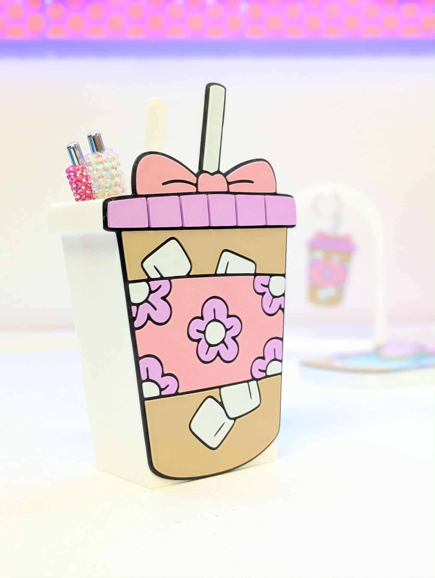 Digital Download - Iced Coffee Pen Holder STL & 3MF File