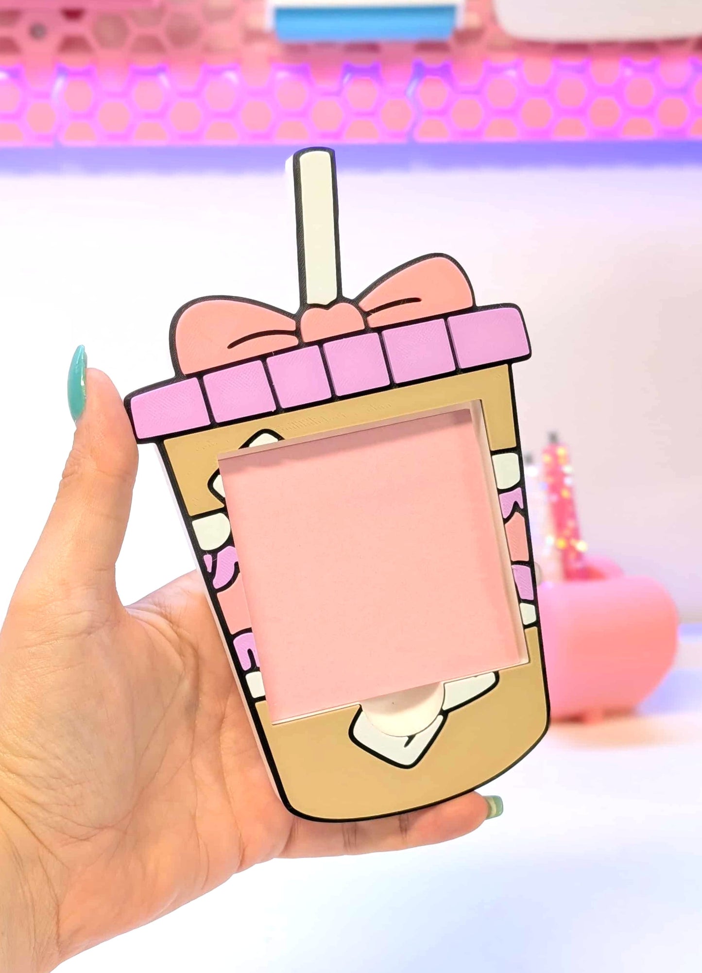 Iced Coffee Sticky Note Holder - STL & 3MF - Digital Download