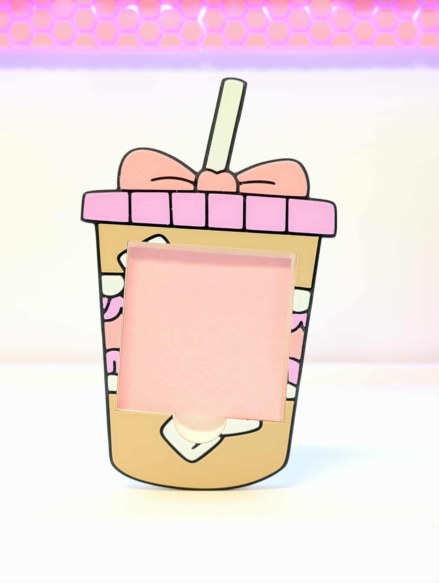 Iced Coffee Sticky Note Holder - STL & 3MF - Digital Download