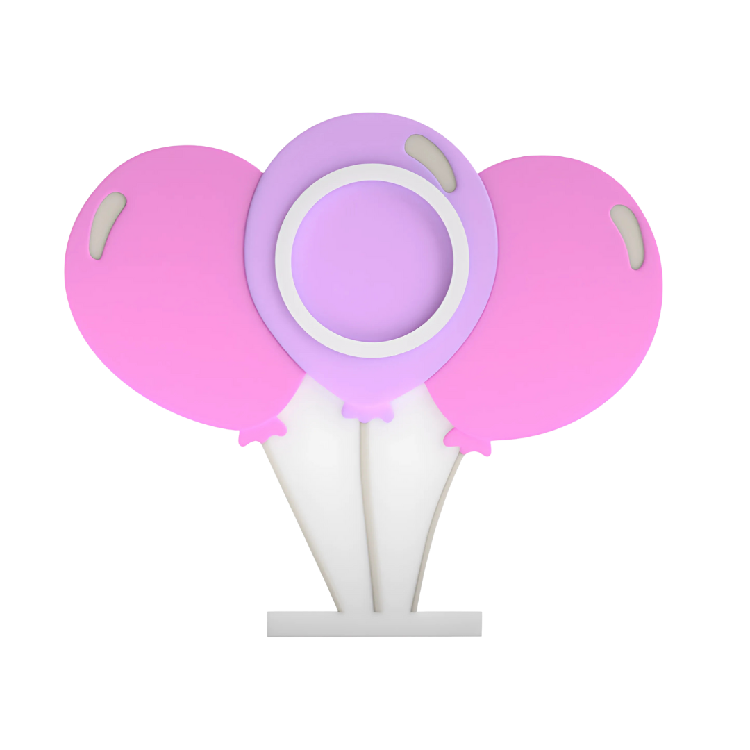 Digital Download - NFC Display Backing - Balloons Backing - Circle