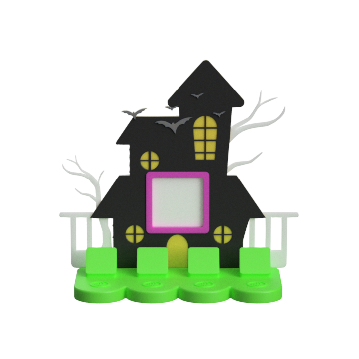 Digital Download - NFC Display Backing - Haunted House Backing - Square