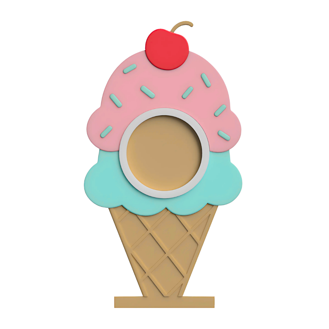 Digital Download - NFC Display Backing - Ice Cream Cone Cherry Backing