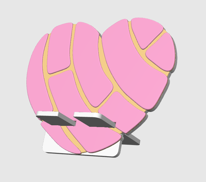 Concha Heart Phone Holder 3D Print File: Girly Desk Decor (STL/3MF Digital Download)