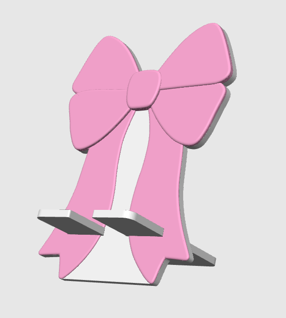 Coquette Bow Phone Holder 3D Print File: Fun Desk Decor (STL/3MF Digital Download)