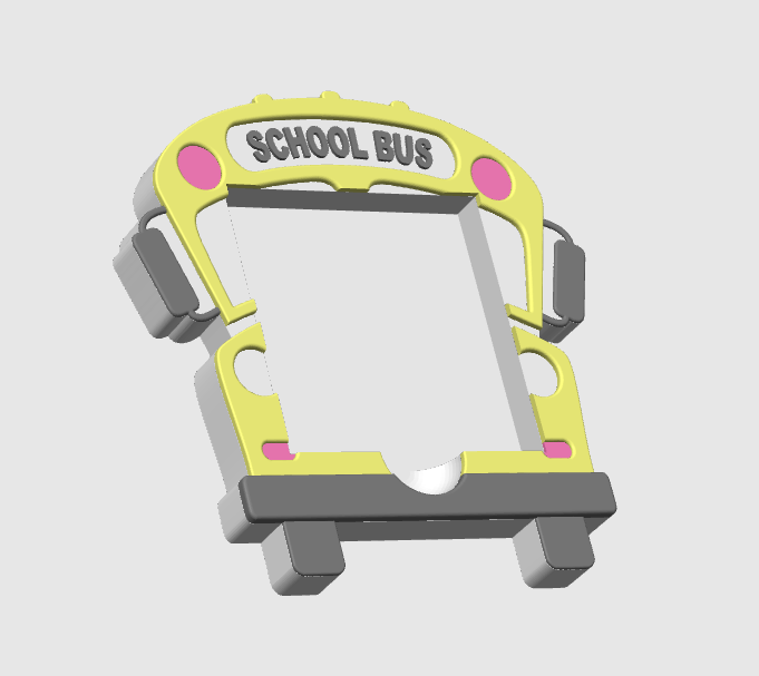 School Bus Sticky Note Holder - STL & 3MF - Digital Download