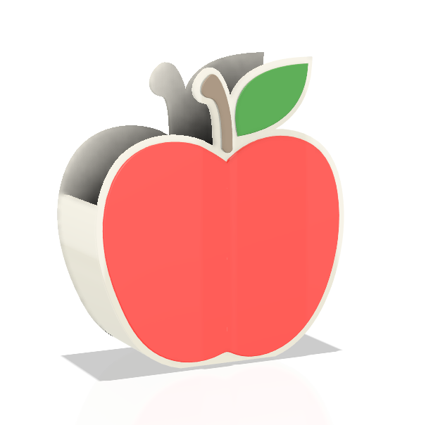 Apple 3D Print File Bundle | Pen Holder, Sticky Note Holders, Straw Toppers, Paper Clip | STL & 3MF Digital Download