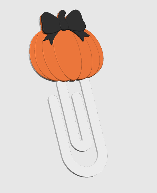 Bow Pumpkin Jumbo Paper Clip 3D Print File (STL & 3MF Digital Download)