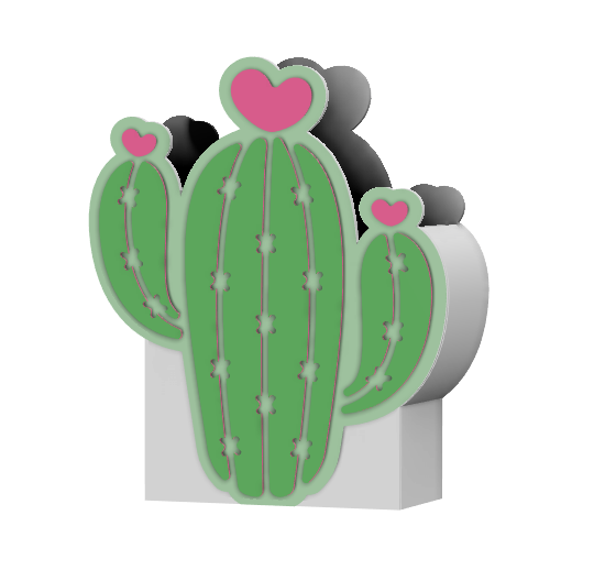 Heart Cactus 3D Print File Bundle | Pen Holder, Sticky Note Holders, Straw Toppers, Paper Clip, Embellishment | STL & 3MF Digital Download