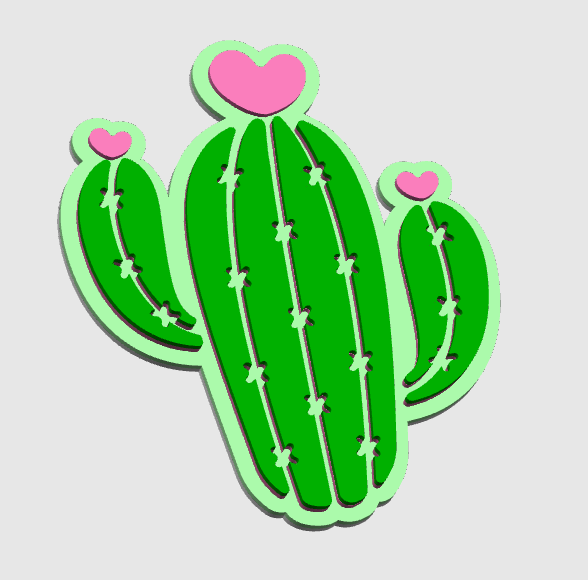 Heart Cactus 3D Print File Bundle | Pen Holder, Sticky Note Holders, Straw Toppers, Paper Clip, Embellishment | STL & 3MF Digital Download