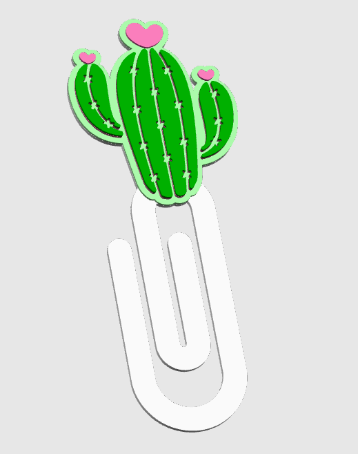 Heart Cactus 3D Print File Bundle | Pen Holder, Sticky Note Holders, Straw Toppers, Paper Clip, Embellishment | STL & 3MF Digital Download