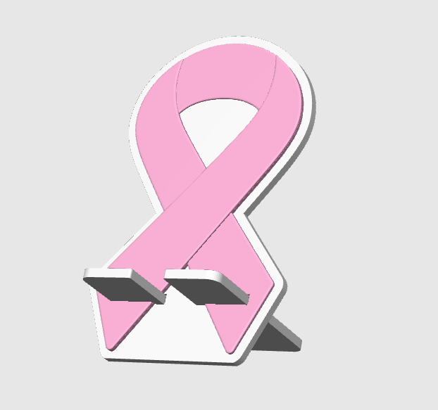 Ribbon Phone Holder 3D Print File: Desk Organization Decor (STL/3MF Digital Download)