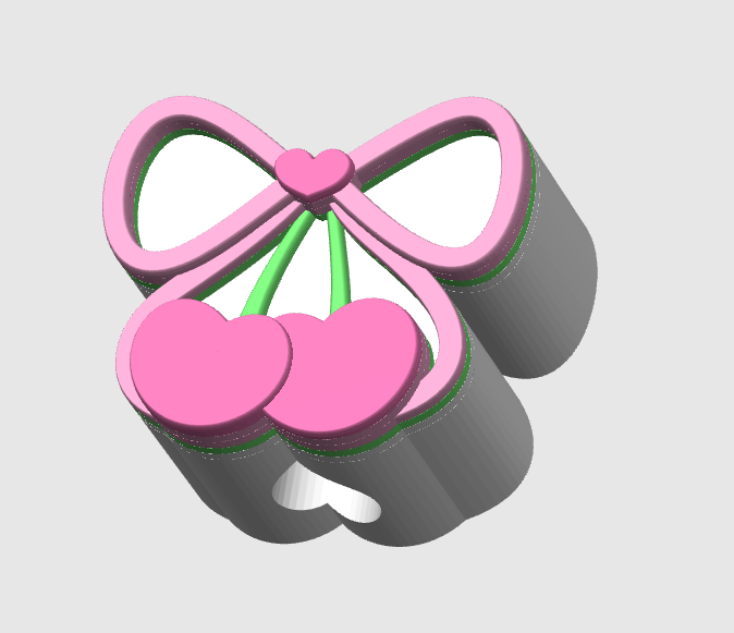 Cherry Bow Heart Straw Topper 3D Print File (STL & 3MF Digital Download) 8mm + 10mm Sizes