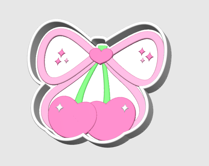 Cherry Bow Heart Trinket Dish STL & 3MF File – 3D Print File – Cute Desk Organization – Digital Download