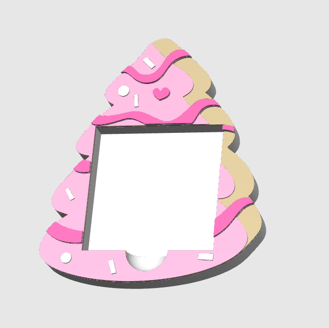 Christmas Tree Cake Sticky Note Holder 3D Print File (STL/3MF Digital Download)