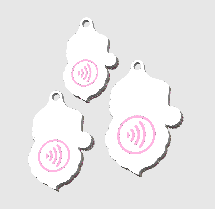 Sassy Santa NFC Keychain STL/3MF File: Digital Download