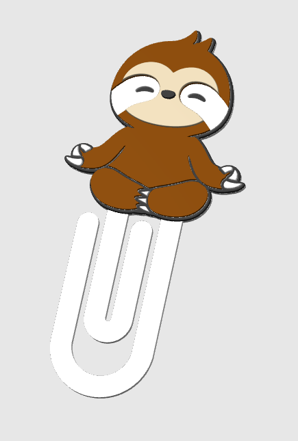 Sloth Paper Clip 3D Print File (STL & 3MF Digital Download)