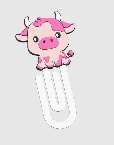 Cow Paper Clip 3D Print File (STL & 3MF Digital Download)
