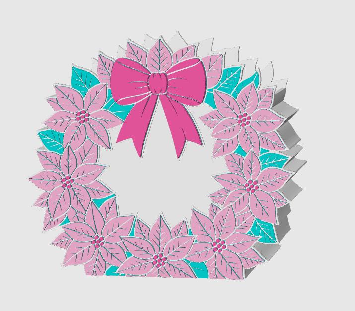 Poinsettia Wreath Soap Holder: 3D Print STL & 3MF File (Digital Download)
