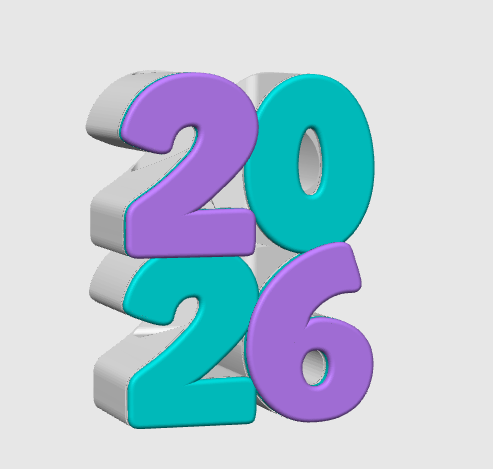 New Year 2026 Pen Holder 3D Printable: Desk Decor (STL + 3MF File)