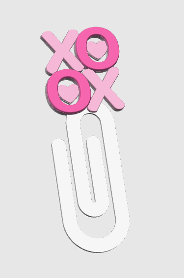 XO Hugs and Kisses Paper Clip 3D Print File (STL & 3MF Digital Download)