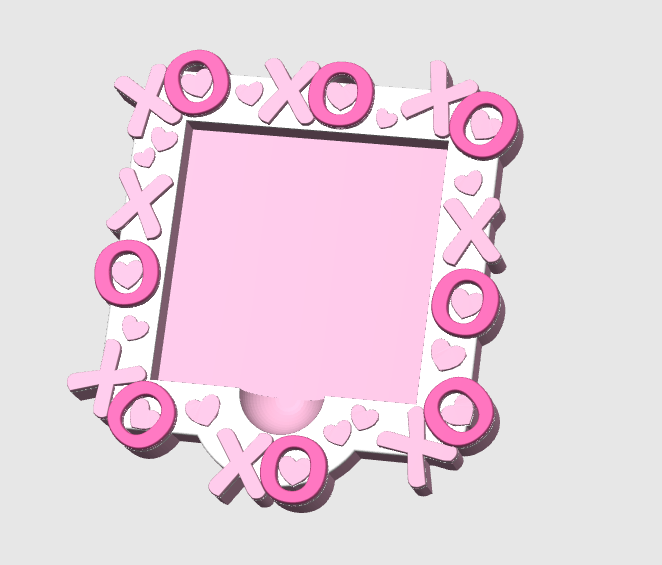 XO Hugs and Kisses Sticky Note Holder: 3D Print File (STL/3MF Digital Download)