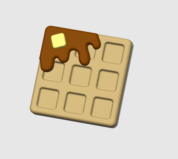 Waffle Badge Reel Topper Flat Back 3D Print File (STL & 3MF Digital Download)