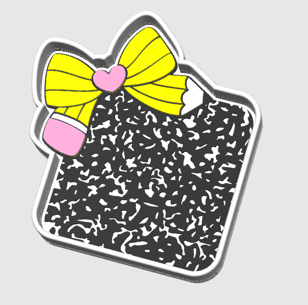 Composition Pencil Bow Trinket Dish STL & 3MF File – 3D Print Desk Organizer (Digital Download)