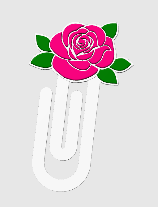 Rose Paper Clip 3D Print File (STL & 3MF Digital Download)