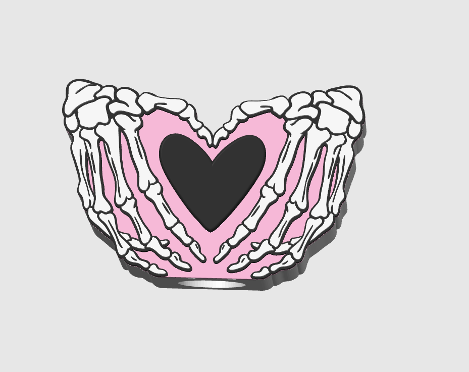 Skeleton Heart Hands Straw Topper 3D Print File (STL & 3MF Digital Download) 8mm/10mm