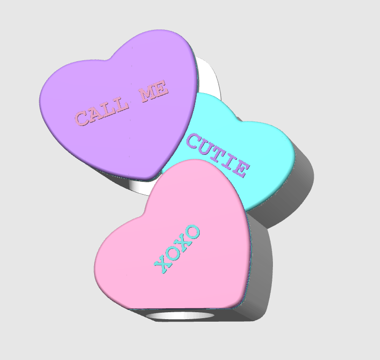 Candy Hearts Soap Holder: 3D Print STL & 3MF File (Digital Download)
