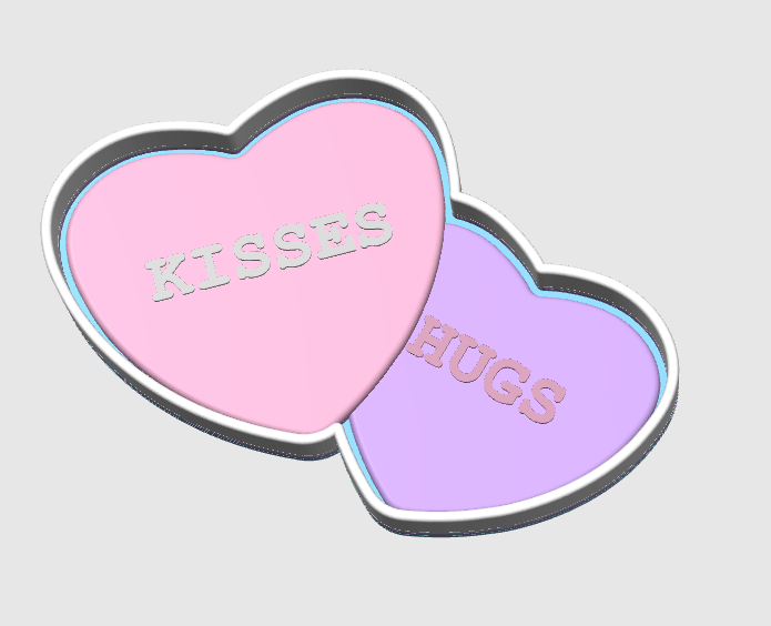 Candy Hearts Trinket Dish 3D Print File – STL/3MF Desk Organization (Digital Download)
