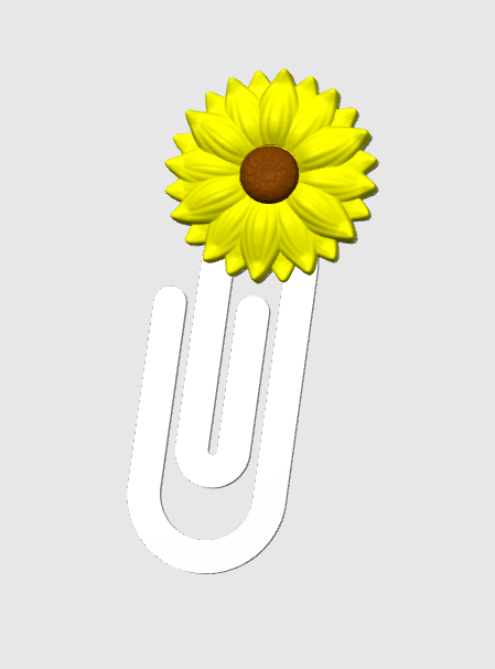 Sunflower Paper Clip Detailed Sculpted 3D Print File (STL & 3MF Digital Download)