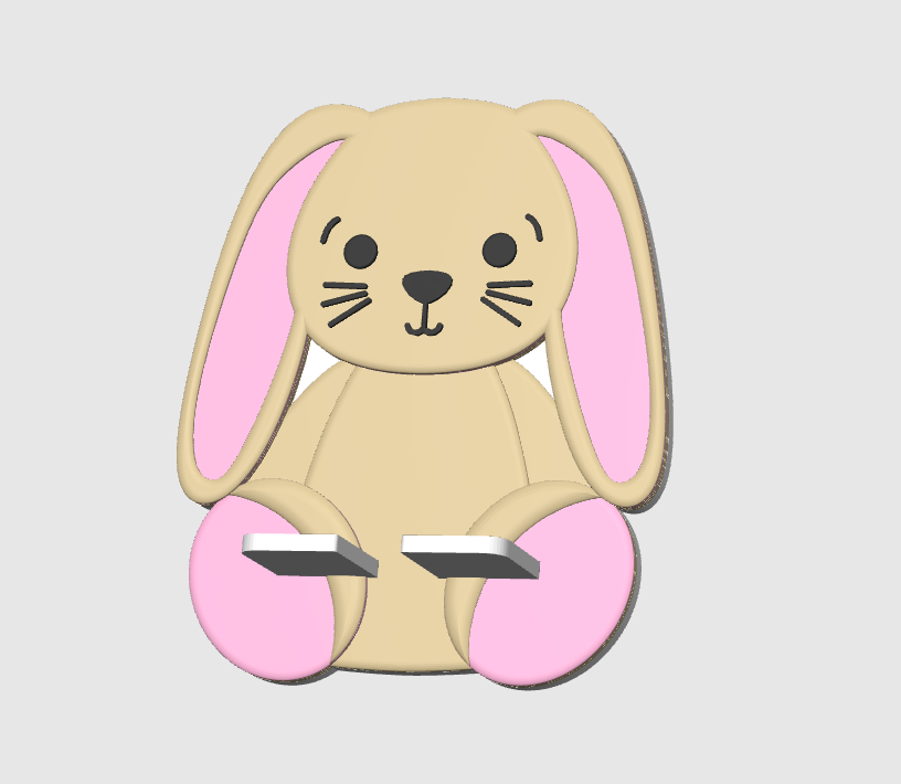 Bunny Phone Holder 3D Print File: Desk Decor (STL/3MF Digital Download)