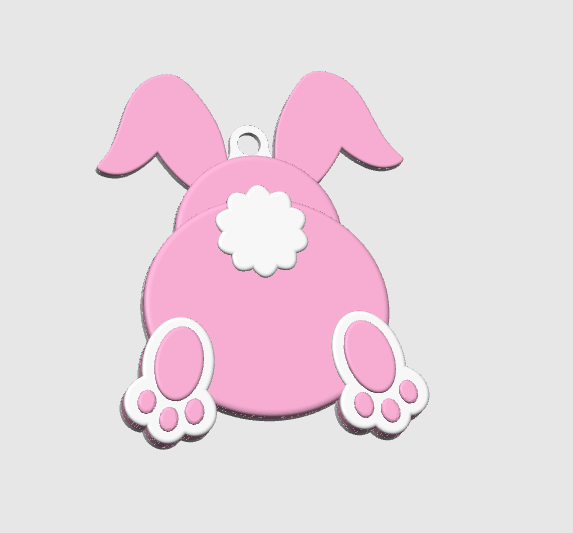 Bunny Butt Name Tag 3D Print File (STL + 3MF Digital Download)