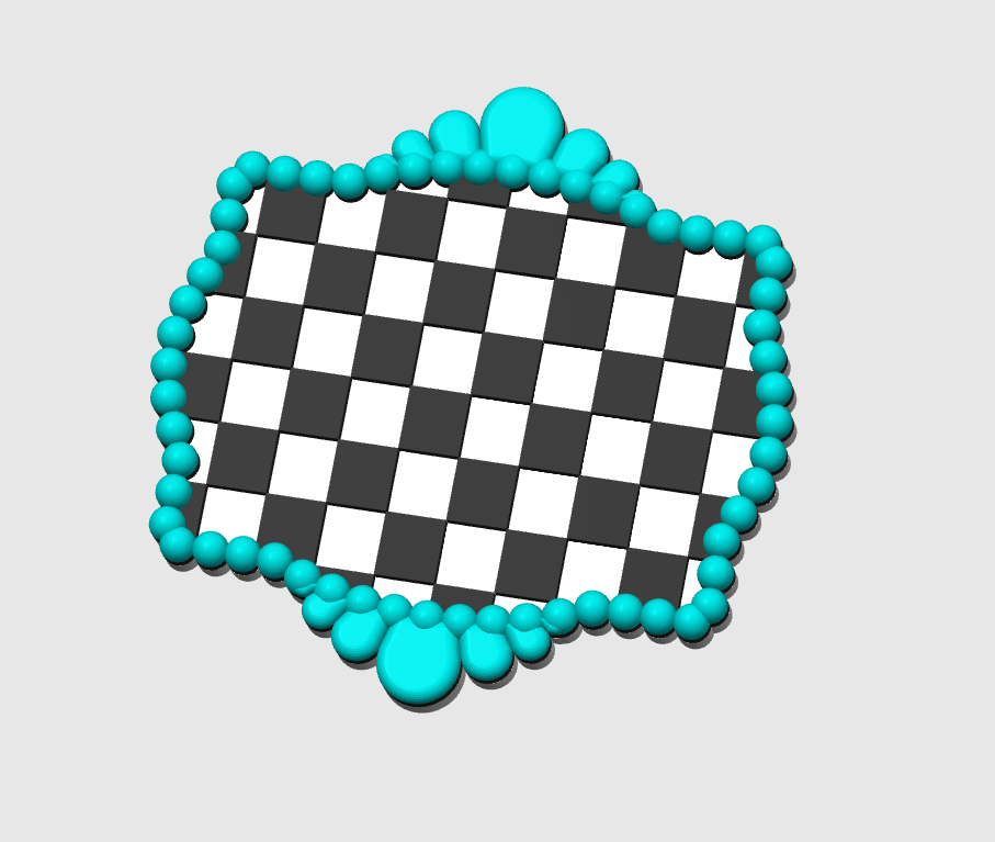 Checkered Turquoise Badge Reel Topper Flat Back 3D Print File (STL & 3MF Digital Download)