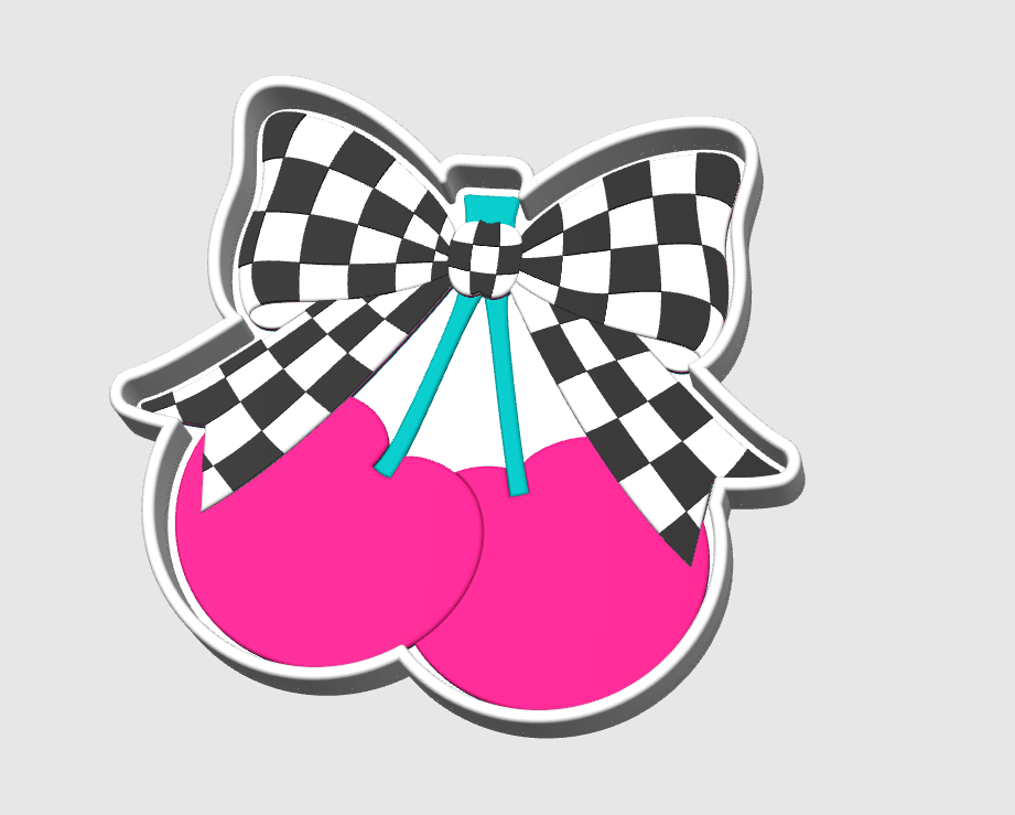 Checkered Cherry Trinket Dish STL & 3MF 3D Print File – Desk Organization (Digital Download)