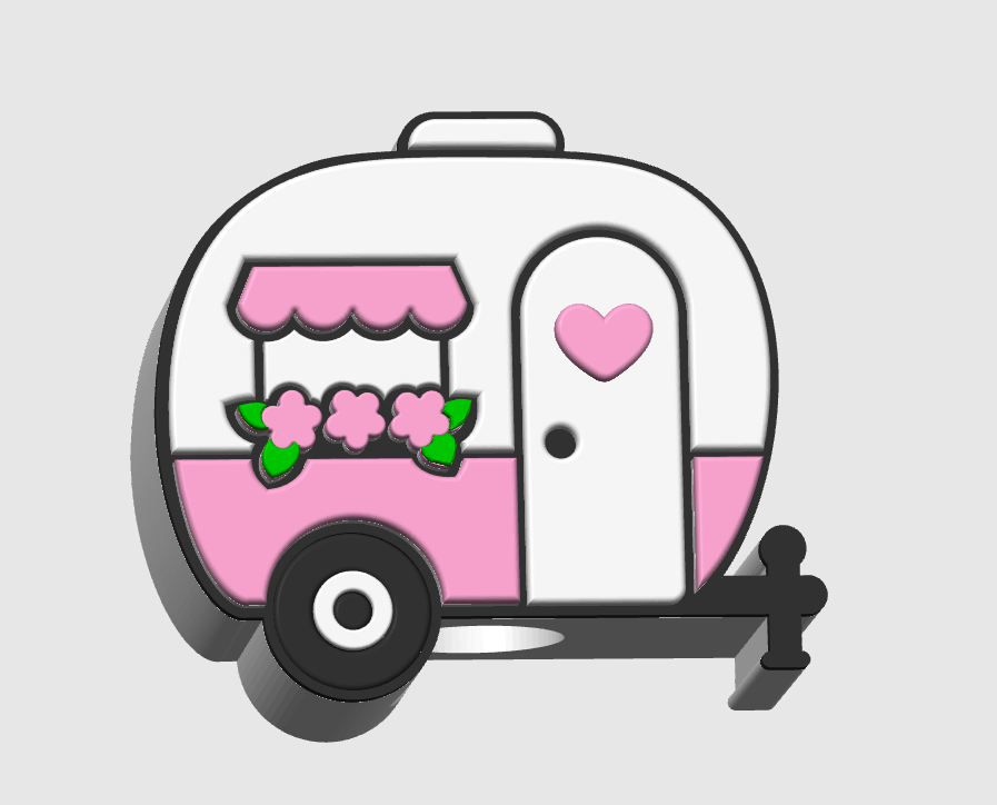 Cute Camper Straw Topper 3D Print File (STL & 3MF Digital Download) 8mm + 10mm Sizes