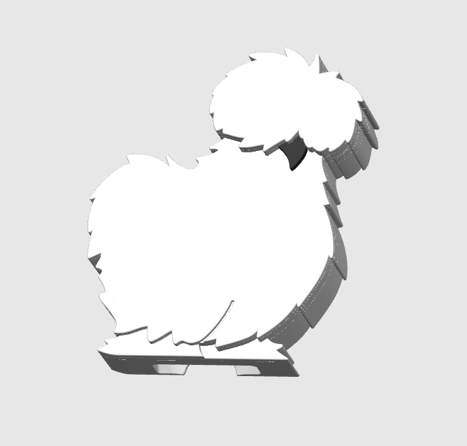 Silkie Chicken Can Opener Keychain 3D Print File (STL + 3MF Digital Download)